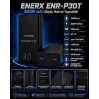 Enerx Enr-p30t 30.000 Mah 22.5 Watt Led Göstergeli Powerbank Siyah Enerx Enr-p30t 30.000 Mah 22.5 Watt Led Göstergeli Powerbank Siyah