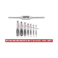 Klavuz Açma Seti+kol M3-m4-m5-m6-m8-m10-m12 Metrik Diş Açma Klavuzları Klavuz Açma Seti+kol M3-m4-m5-m6-m8-m10-m12 Metrik Diş Açma Klavuzları