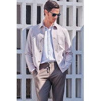 İmza Bej Berberi Yaka Çizgili Desen Gofreli Slim Fit Casual Mont 1007260153 Koyu Bej İmza Bej Berberi Yaka Çizgili Desen Gofreli Slim Fit Casual Mont 1007260153 Koyu Bej