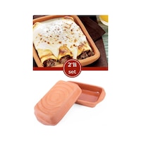 Elizi Çömlekleri 2 Li Dikdörtgen Sırlı Fırın Tepsisi, Toprak Güveç Fırın Kabı Seti Sırlı 25x15cm Toprak Elizi Çömlekleri 2 Li Dikdörtgen Sırlı Fırın Tepsisi, Toprak Güveç Fırın Kabı Seti Sırlı 25x15cm Toprak