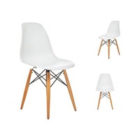 Seduna Beyaz Eames Sandalye | Natural Ahşap Ayaklı | 2 Adet-Beyaz Seduna Beyaz Eames Sandalye | Natural Ahşap Ayaklı | 2 Adet-Beyaz