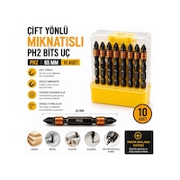 10 Adet Çift Yönlü Mıknatıslı Ph2 Bits Uç 65 Mm Profesyonel Tornavida Ve Matkap Ucu Seti 10 Adet Çift Yönlü Mıknatıslı Ph2 Bits Uç 65 Mm Profesyonel Tornavida Ve Matkap Ucu Seti