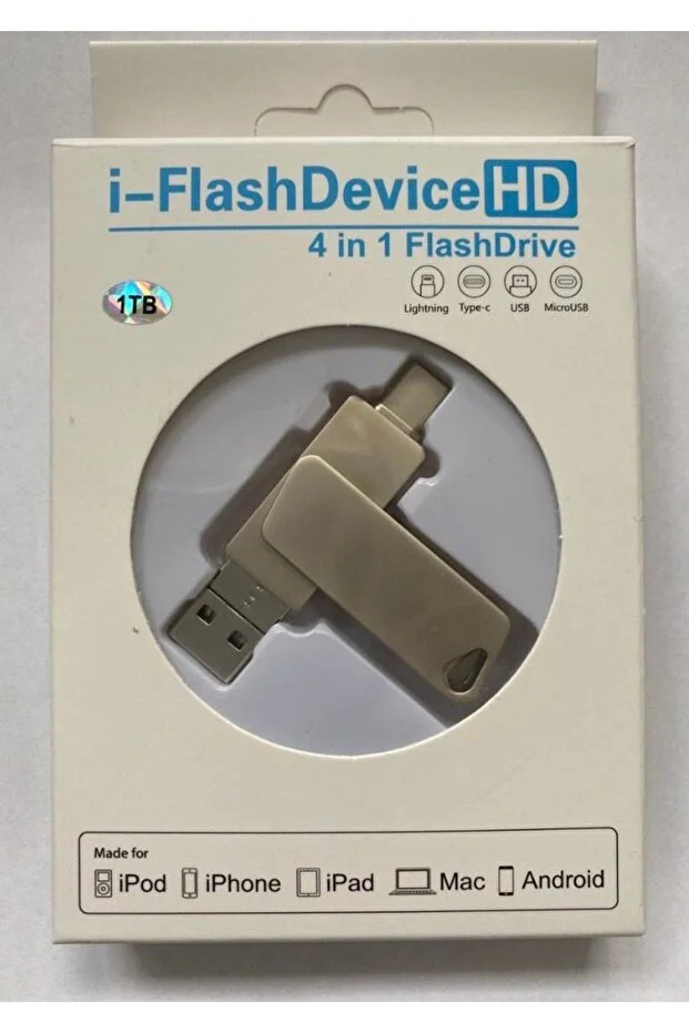1tb Kapasiteli Flash Bellek Apple iPhone-android-windowspc-type-c Uyumlu 4 İn1 Gümüş 1tb Kapasiteli Flash Bellek Apple iPhone-android-windowspc-type-c Uyumlu 4 İn1 Gümüş
