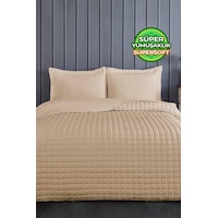 Evlen Home Joy Pamuklu Yatak Örtüsü Seti Çift Kişilik 3 Parça Elyaf Dolgulu Yumuşak Günlük Yıkanabilir Bej Evlen Home Joy Pamuklu Yatak Örtüsü Seti Çift Kişilik 3 Parça Elyaf Dolgulu Yumuşak Günlük Yıkanabilir Bej