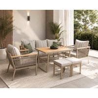Sille Metal Bahçe Balkon Teras Koltuk Takımı 3+1+1+masa+2 Adet Puf Sille Metal Bahçe Balkon Teras Koltuk Takımı 3+1+1+masa+2 Adet Puf