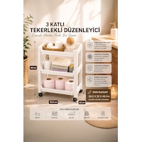 Porsima Rafty-73-1 Tekerlekli 4 Katlı Düzenleyici Geniş Raf Beyaz Porsima Rafty-73-1 Tekerlekli 4 Katlı Düzenleyici Geniş Raf Beyaz
