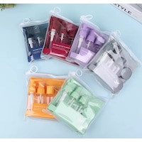 Mucit Home Çantalı Seyahat Seti Renkli Şeffaf Doldurulabilir Şişe Ve Krem Kabı Uçak Ve El Bagajı Uyumlu Mucit Home Çantalı Seyahat Seti Renkli Şeffaf Doldurulabilir Şişe Ve Krem Kabı Uçak Ve El Bagajı Uyumlu