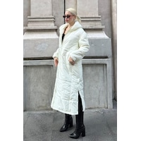 Madmext Mad Girls Ekru Uzun Şişme Mont Mg1303 Ekru Madmext Mad Girls Ekru Uzun Şişme Mont Mg1303 Ekru