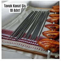 Tavuk Kanat Şişi 10 Adet-yassı Silme Demir-tavuk Şişi Boy 60cm Tavuk Kanat Şişi 10 Adet-yassı Silme Demir-tavuk Şişi Boy 60cm