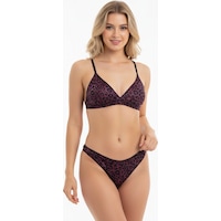 Bonbon Kadın Balensiz Desteksiz Üçgen Bralet Sütyen Ve String Külot 2'li Takım Bb2259 Bordo Leopar Bonbon Kadın Balensiz Desteksiz Üçgen Bralet Sütyen Ve String Külot 2'li Takım Bb2259 Bordo Leopar