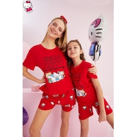 Siyah İnci Lisanslı %100 Pamuk Çok Renkli Bisklet Yaka Şort Pijama Takım Hk117 Kırmızı Siyah İnci Lisanslı %100 Pamuk Çok Renkli Bisklet Yaka Şort Pijama Takım Hk117 Kırmızı