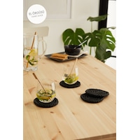 Ocean Home Textile 4'lü Siyah Renk Rafya Bardak Altlığı Ø 11 cm Ocean Home Textile 4'lü Siyah Renk Rafya Bardak Altlığı Ø 11 cm