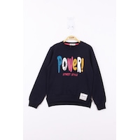 Toontoy Kız Çocuk Power Renkli Baskılı Sweatshirt Lacivert Toontoy Kız Çocuk Power Renkli Baskılı Sweatshirt Lacivert