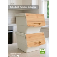 2'li Bambu Patates Soğan Sepeti Tekerlekli Kapaklı Havalandırmalı 24 Litre Sebzelik Organizer 2'li Bambu Patates Soğan Sepeti Tekerlekli Kapaklı Havalandırmalı 24 Litre Sebzelik Organizer