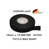 Coroplast Tüylü Bez Bant 19Mm x 15 Metre - Siyah Coroplast Tüylü Bez Bant 19Mm x 15 Metre - Siyah