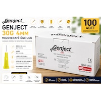 Genject Mezoterapi 30g/4mm İğne Ucu 100'lü Genject Mezoterapi 30g/4mm İğne Ucu 100'lü