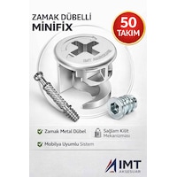 İmt Aksesuar Zamak Metal Dübelli Minifix Gövde Mil Ve Dübel Seti - Mobilya Ve Dolap Bağlantı Elemanı 50 Takım Metalik İmt Aksesuar Zamak Metal Dübelli Minifix Gövde Mil Ve Dübel Seti - Mobilya Ve Dolap Bağlantı Elemanı 50 Takım Metalik