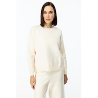 On Kadın Oversize Uzun Kol Minimalist Kazak - Günlük Kullanım İçin İdeal Krem On Kadın Oversize Uzun Kol Minimalist Kazak - Günlük Kullanım İçin İdeal Krem