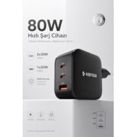 80w Üç Portlu Usb-c Girişli Akıllı Hızlı Şarj Adaptörü 80w Üç Portlu Usb-c Girişli Akıllı Hızlı Şarj Adaptörü