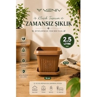 Dekoratif Antik Kare Alt Tabaklı Saksı 2,50 Litre 1 Adet Dekoratif Antik Kare Alt Tabaklı Saksı 2,50 Litre 1 Adet