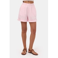 it's basic Kadın Pembe 6s6-98 Mom Relax Fit Organik Keten Kumaş Şort it's basic Kadın Pembe 6s6-98 Mom Relax Fit Organik Keten Kumaş Şort
