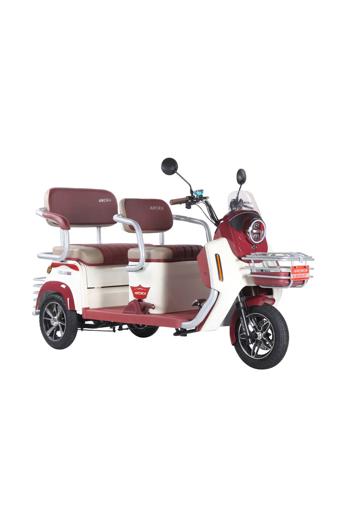 Arora Felix New Elektrikli 3 Tekerlekli Moped Bordo Arora Felix New Elektrikli 3 Tekerlekli Moped Bordo