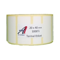 20 X 40 Mm Termal Barkod Etiketi 1000 Li Tekli Diğer 20 X 40 Mm Termal Barkod Etiketi 1000 Li Tekli Diğer