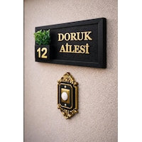 İsime Özel Tasarım Ahşap Kapı İsimliği Çiçekli 10x20 Cm Mdf Dekoratif Kapı Tabelası