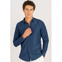 Tudors 24893 Nefes Alan Kravatlık Slim Fit Erkek Gömlek Lacivert Tudors 24893 Nefes Alan Kravatlık Slim Fit Erkek Gömlek Lacivert