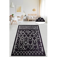 Chart Black Sıyah 80X200 Cm Modern Yıkanabilir Kaymaz Taban Halı Chart Black Sıyah 80X200 Cm Modern Yıkanabilir Kaymaz Taban Halı