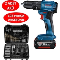 Bosch GSB 185-LI 2 x 2.0 Ah Çift Akülü Darbeli Matkap + 103 Parça V-line Karışık Uç Seti Bosch GSB 185-LI 2 x 2.0 Ah Çift Akülü Darbeli Matkap + 103 Parça V-line Karışık Uç Seti