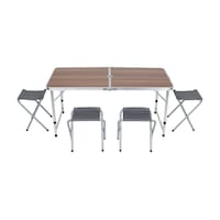 Uniqamping Çanta Tipi 4 Tabureli Ahşap Desenli Katlanır Kamp Masa Seti Çok Renkli Uniqamping Çanta Tipi 4 Tabureli Ahşap Desenli Katlanır Kamp Masa Seti Çok Renkli