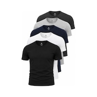 Piano Luce Erkek 5 Li Paket T-shirt Kısa Kollu Bisiklet Yaka Regular Fit 5 Renk Seçenekli Çok Renkli