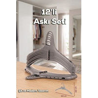 Porsima Harmoni 12 Adet Dolap Içi Düzenleyici Organizer İç İçe Geçen Askı Tişört Gömlek Elbise Askısı Gri Porsima Harmoni 12 Adet Dolap Içi Düzenleyici Organizer İç İçe Geçen Askı Tişört Gömlek Elbise Askısı Gri