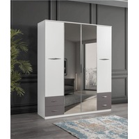 Bella 4 Kapılı Gardırop Aynalı Çekmeceli 170x55x210 Bella 4 Kapılı Gardırop Aynalı Çekmeceli 170x55x210