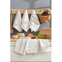 Formeya Sophia 6'lı 30x50 Cm Mutfak Havlusu Seti Krem Formeya Sophia 6'lı 30x50 Cm Mutfak Havlusu Seti Krem