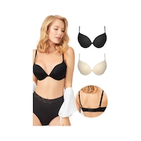 Cottonhill Lol Up Push Up Balenli Sütyen 2'li Paket-2 Çok Renkli Cottonhill Lol Up Push Up Balenli Sütyen 2'li Paket-2 Çok Renkli