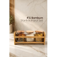Bambum Bench Plus 4 Parça Standlı Baharat Takımı 1080 Ml Çok Renkli Bambum Bench Plus 4 Parça Standlı Baharat Takımı 1080 Ml Çok Renkli
