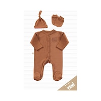 Tinylamb Honey Bear Organik Mini Yenidoğan Bebek Seti - 3 Parça Kiremit Tinylamb Honey Bear Organik Mini Yenidoğan Bebek Seti - 3 Parça Kiremit