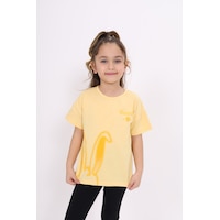 Toontoy Kids Toontoy Kız Çocuk Bunny Baskılı Tişört Sarı