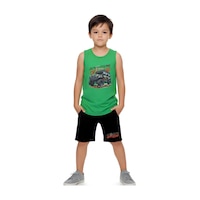 Fyk Kids Erkek Çocuk Advanture Baskılı Alt-üst Takım Yeşil