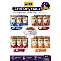 Adak 24 Lü Karışık Kedi Konservesi 415g Büyük Boy Yetişkin Kediler İçin Yaş Mama Seti Adak 24 Lü Karışık Kedi Konservesi 415g Büyük Boy Yetişkin Kediler İçin Yaş Mama Seti
