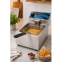6 Litre Tek Hazneli Elektrikli Fritöz Profesyonel Paslanmaz Çelik Fritöz 6 Litre Tek Hazneli Elektrikli Fritöz Profesyonel Paslanmaz Çelik Fritöz