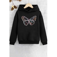 Uyguntarz Çocuk Butterfly Baskılı Sweatshirt Siyah Uyguntarz Çocuk Butterfly Baskılı Sweatshirt Siyah