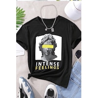 Uyguntarz Çocuk Aesthetic Pamuklu Tshirt Siyah Uyguntarz Çocuk Aesthetic Pamuklu Tshirt Siyah