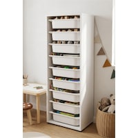 Nest 9 Sepetli Dolap Y: 119 G:45 D:30 Beyaz