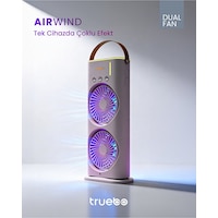 Truebo AirWind - Masaüstü Buhar Püskürtmeli Taşınabilir Şarjlı Led Işıklı Çift Fanlı Vantilatör Truebo AirWind - Masaüstü Buhar Püskürtmeli Taşınabilir Şarjlı Led Işıklı Çift Fanlı Vantilatör