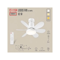 Cata Ct-1154 Lodos Fan Led Ampul Cata Ct-1154 Lodos Fan Led Ampul