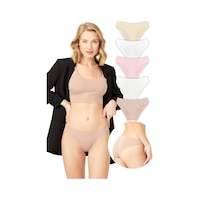 Cottonhill Basic İz Yapmayan Lazer Kesim Kadın Bikini Külot 5'li Paket Model1 Çok Renkli Cottonhill Basic İz Yapmayan Lazer Kesim Kadın Bikini Külot 5'li Paket Model1 Çok Renkli
