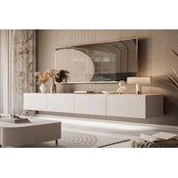 Tv Ünitesi Tv Alt Modülü 240 Cm Krem Mdf Tv Ünitesi Tv Alt Modülü 240 Cm Krem Mdf